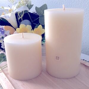 PARTYLITE VANILLA CITRON PILLAR CANDLE PAIR
